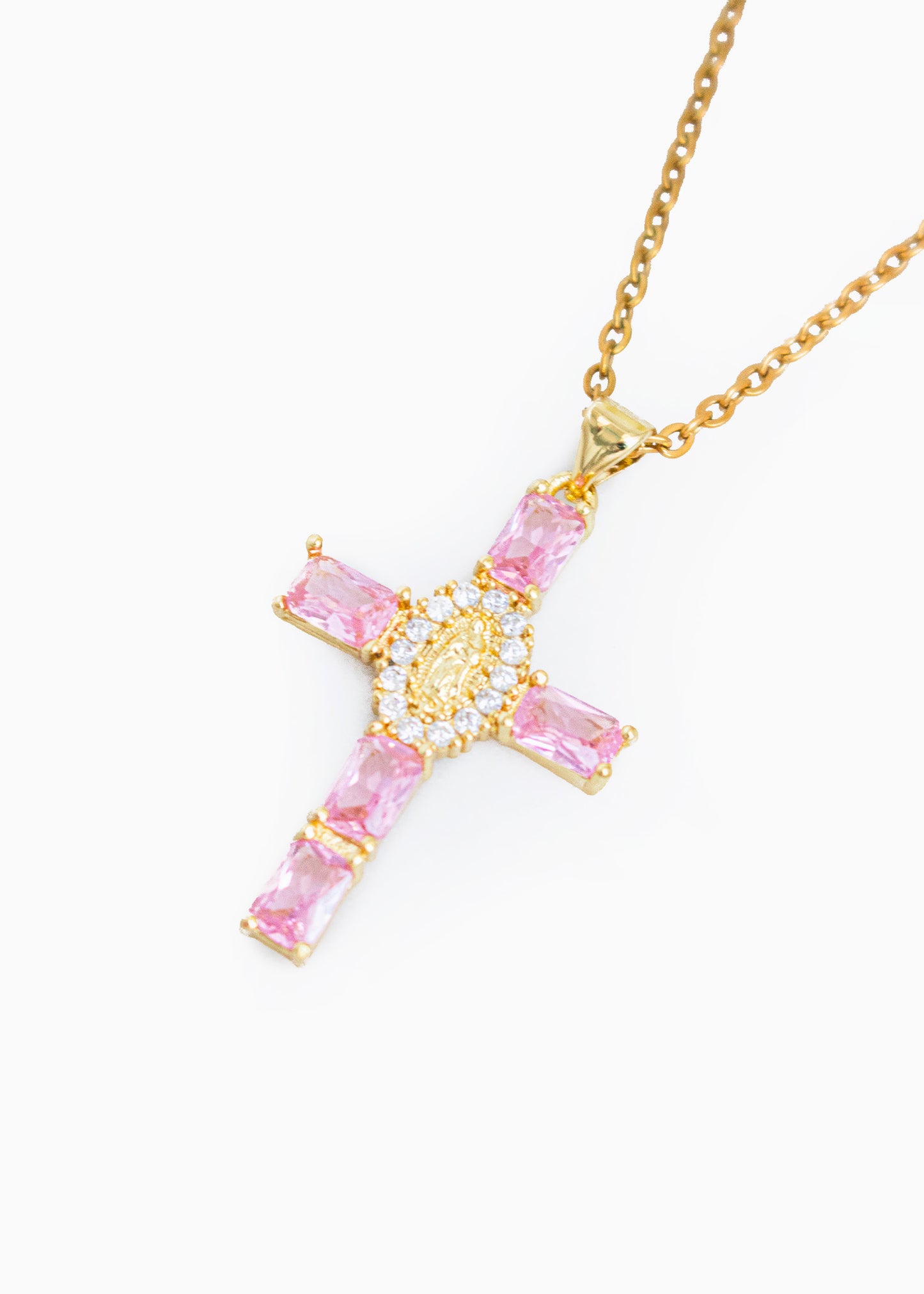 Pink Cross Necklace