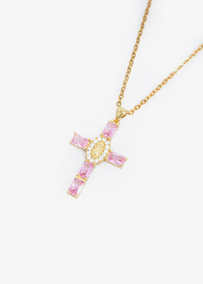 Pink Cross Necklace