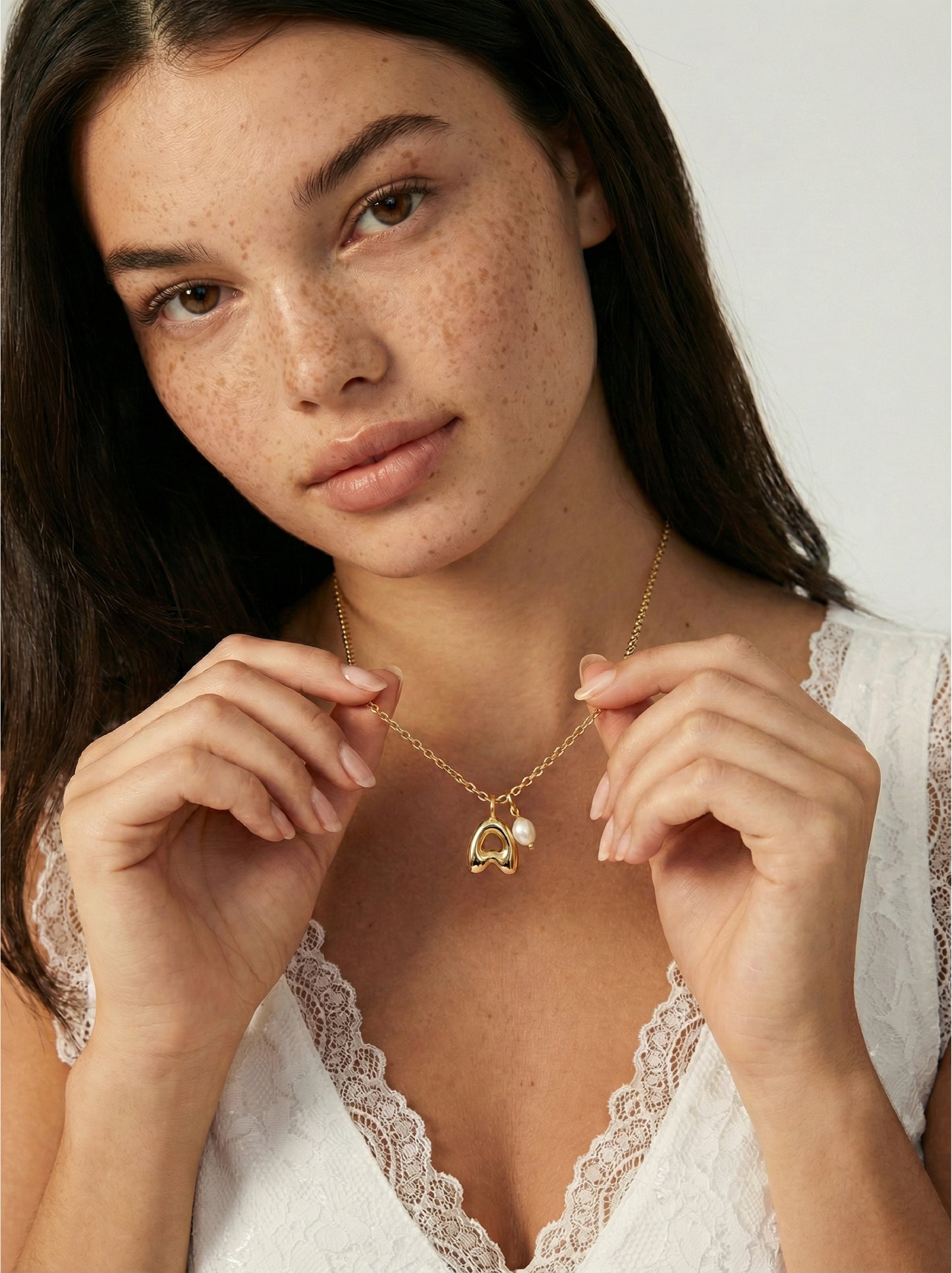 Mini Pearl Initial Necklace