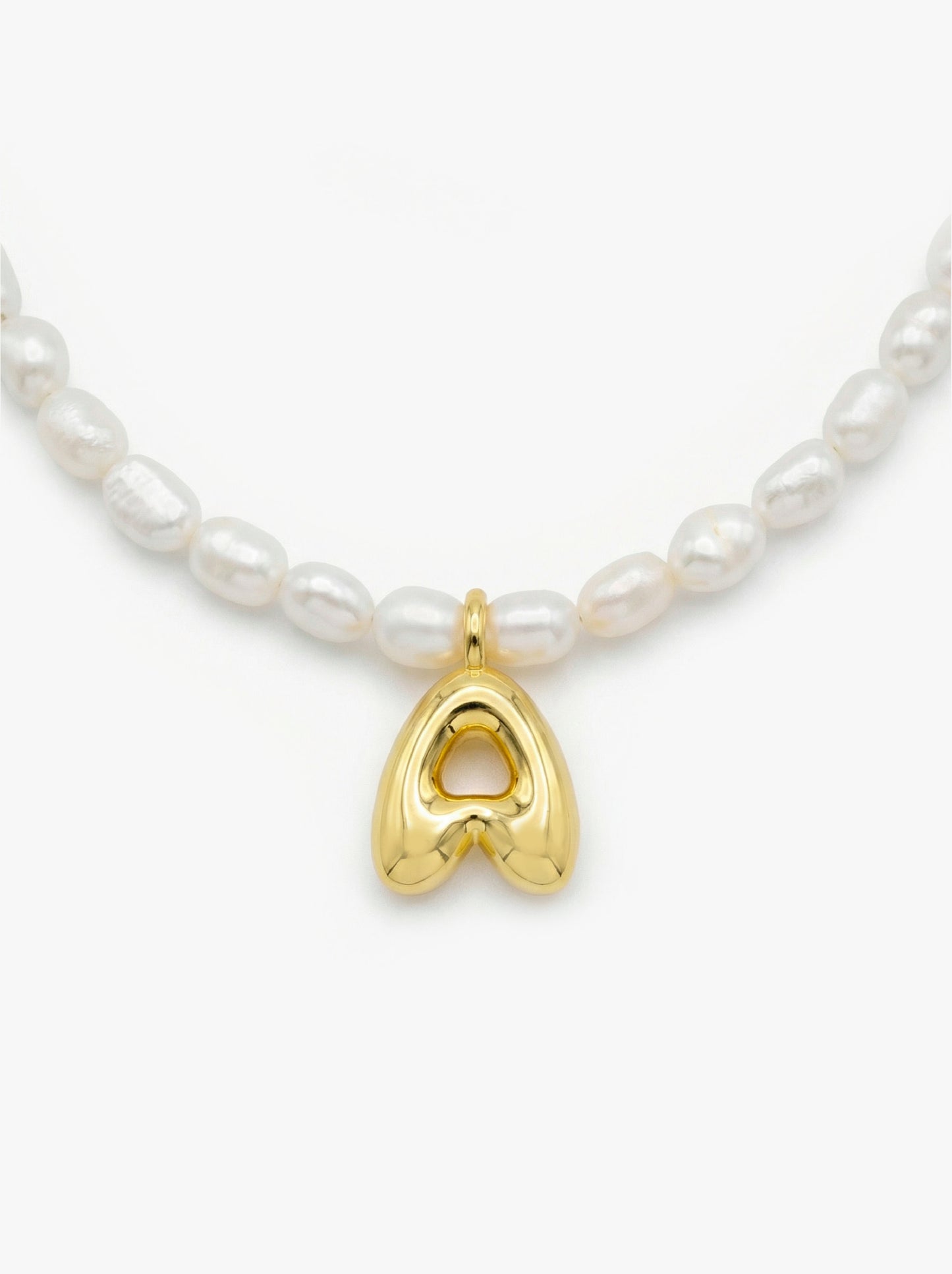 Pearl Bubble Initial Necklace
